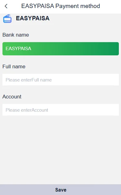 Fill in all the details to add your account